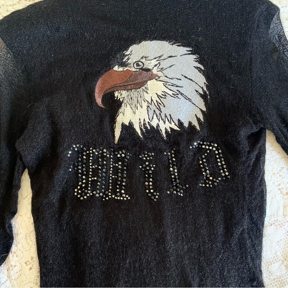 Cinema Donna vintage dress with Eagle embroidery and wild written in gemstones - Picture 4 of 7